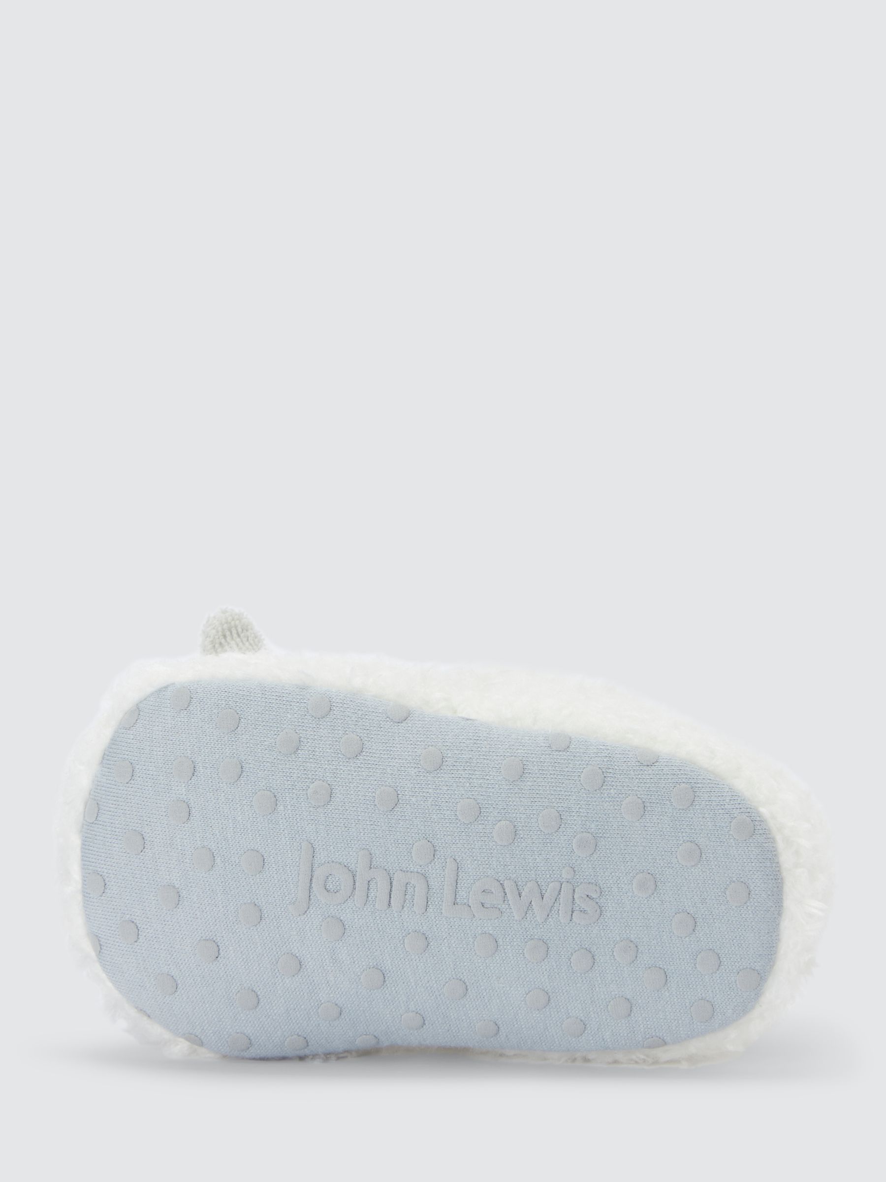 John Lewis Baby Sheep Slippers, White, 12-18 months