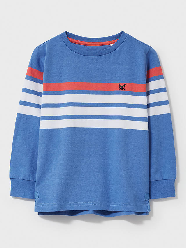Crew Clothing Stripe Print Sweatshirt, Blue/Multi
