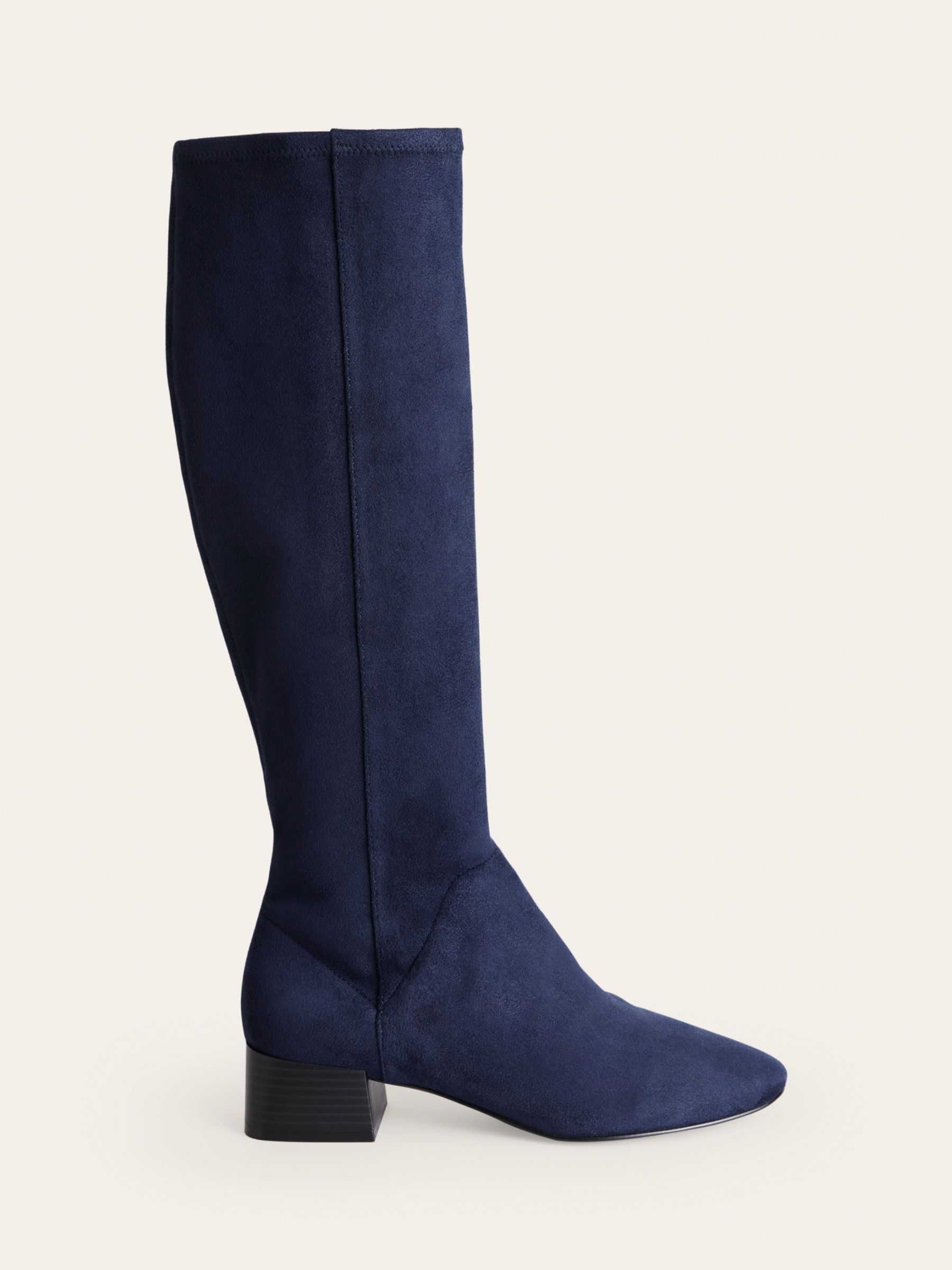 Navy stretch shop boots