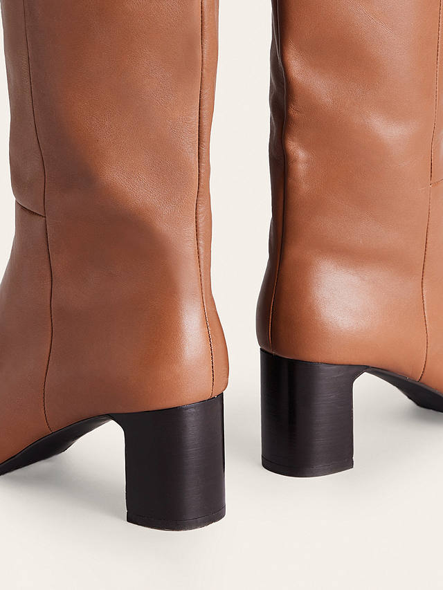 Boden Erica Knee High Leather Boots, Tan Leather