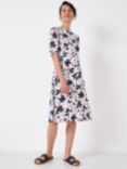 Crew Clothing Tori Floral Print Dress, Beige/Multi, Beige/Multi