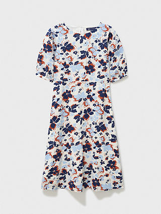 Crew Clothing Tori Floral Print Dress, Beige/Multi