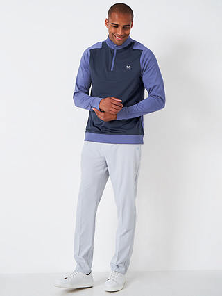 Crew Clothing Champion Half Zip Golf Sweatshirt, Mid Blue