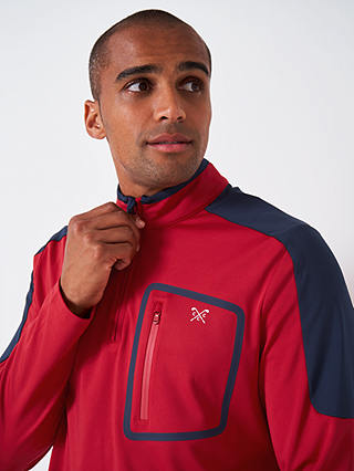 Crew Clothing Fairway Half Zip Golf Sweatshirt, Mid Red