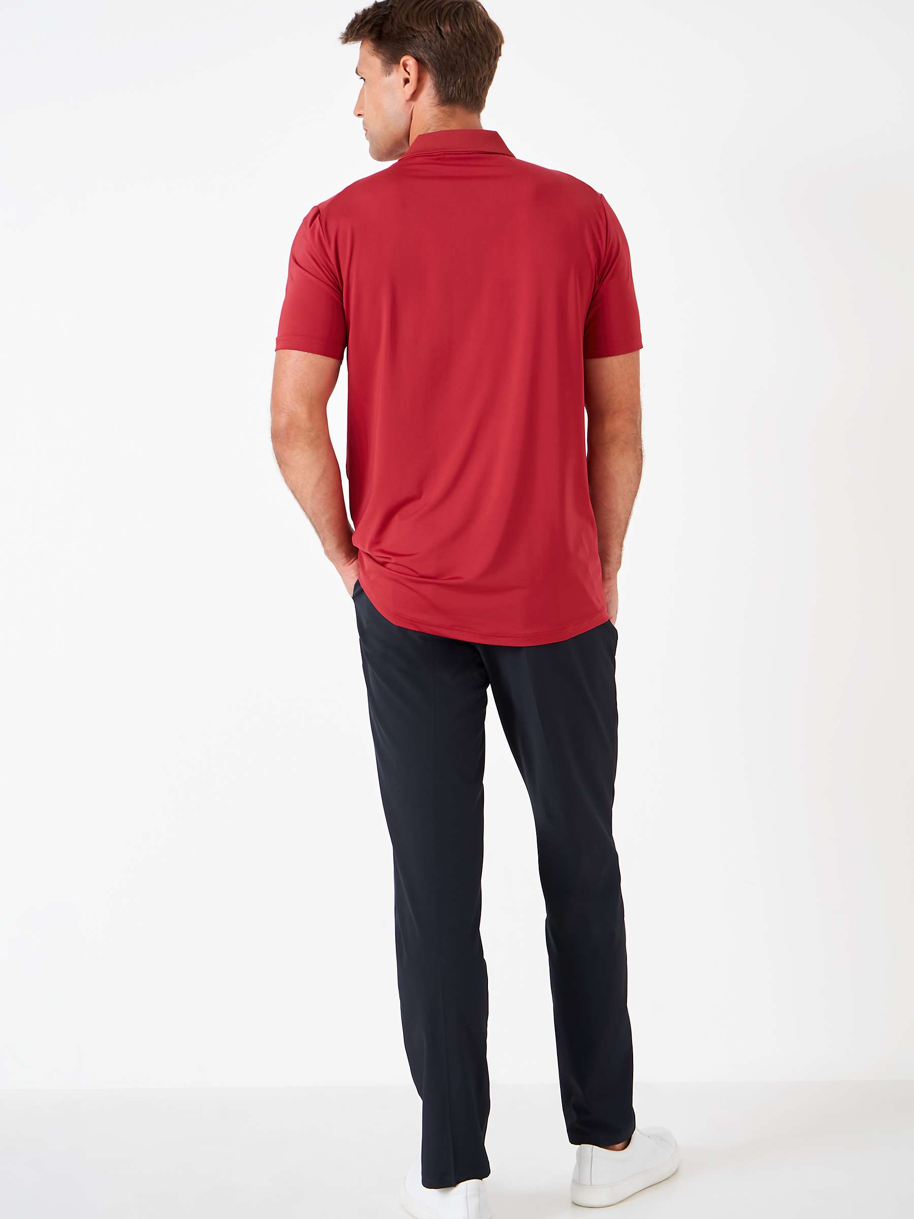 Crew Clothing Smart Golf Polo Shirt, Mid Red at John Lewis & Partners