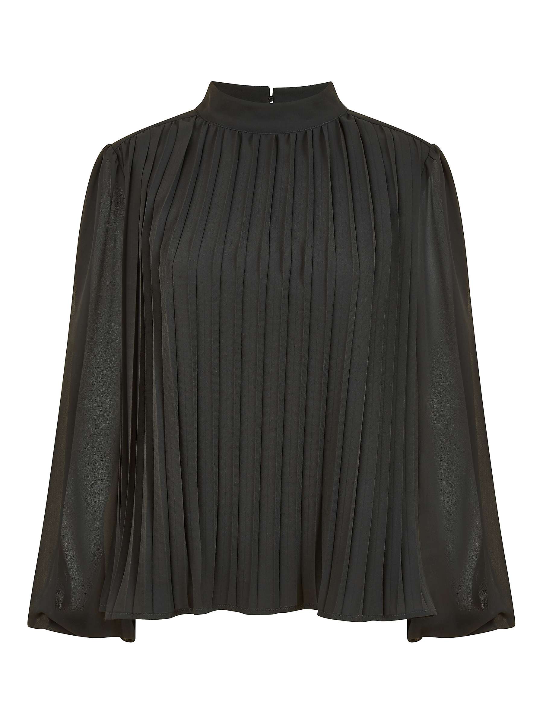 Buy Mela London Pleated Long Sleeve Top, Black Online at johnlewis.com