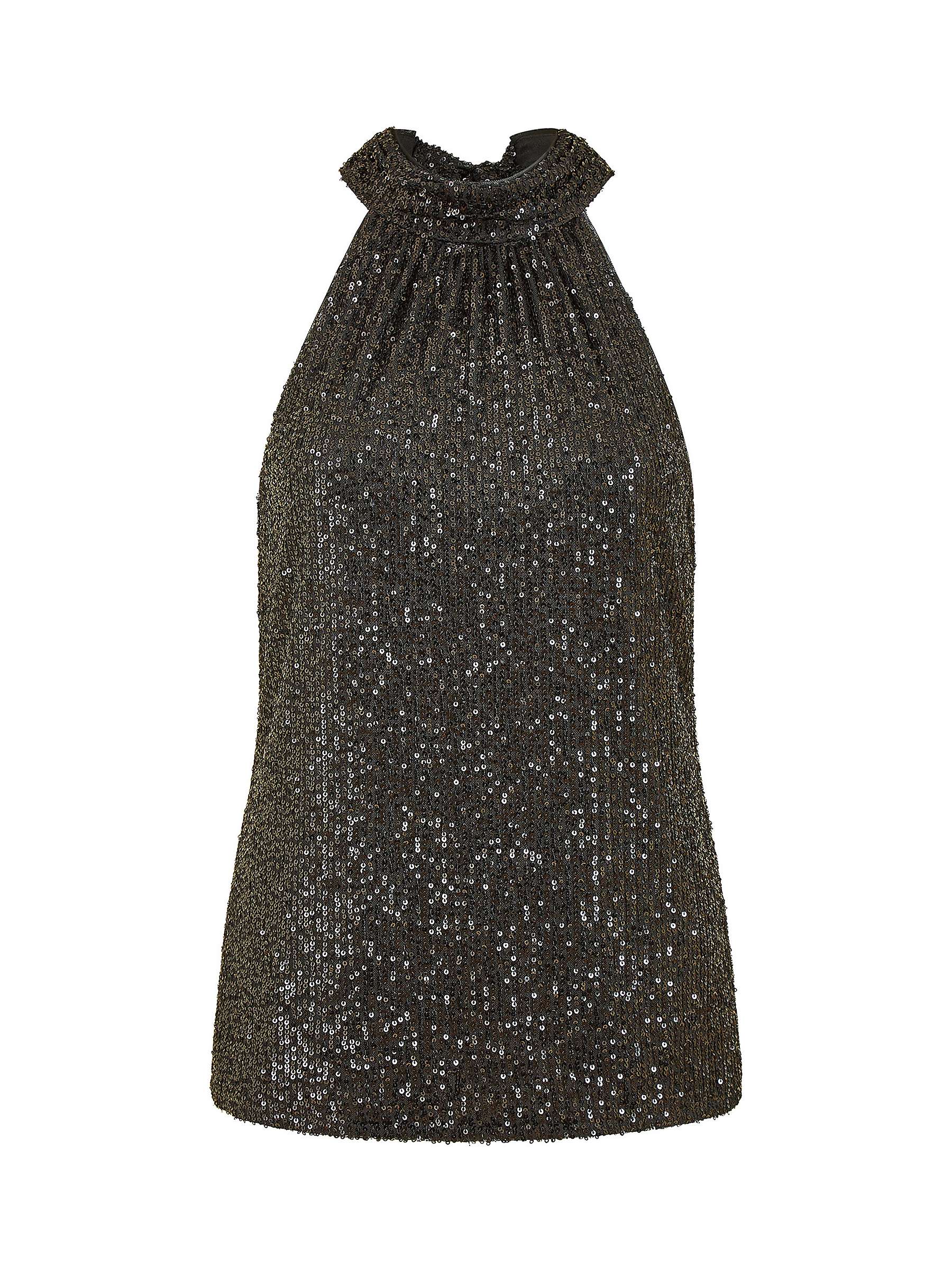 Buy Mela London Sequin Halter Neck Top, Black Online at johnlewis.com
