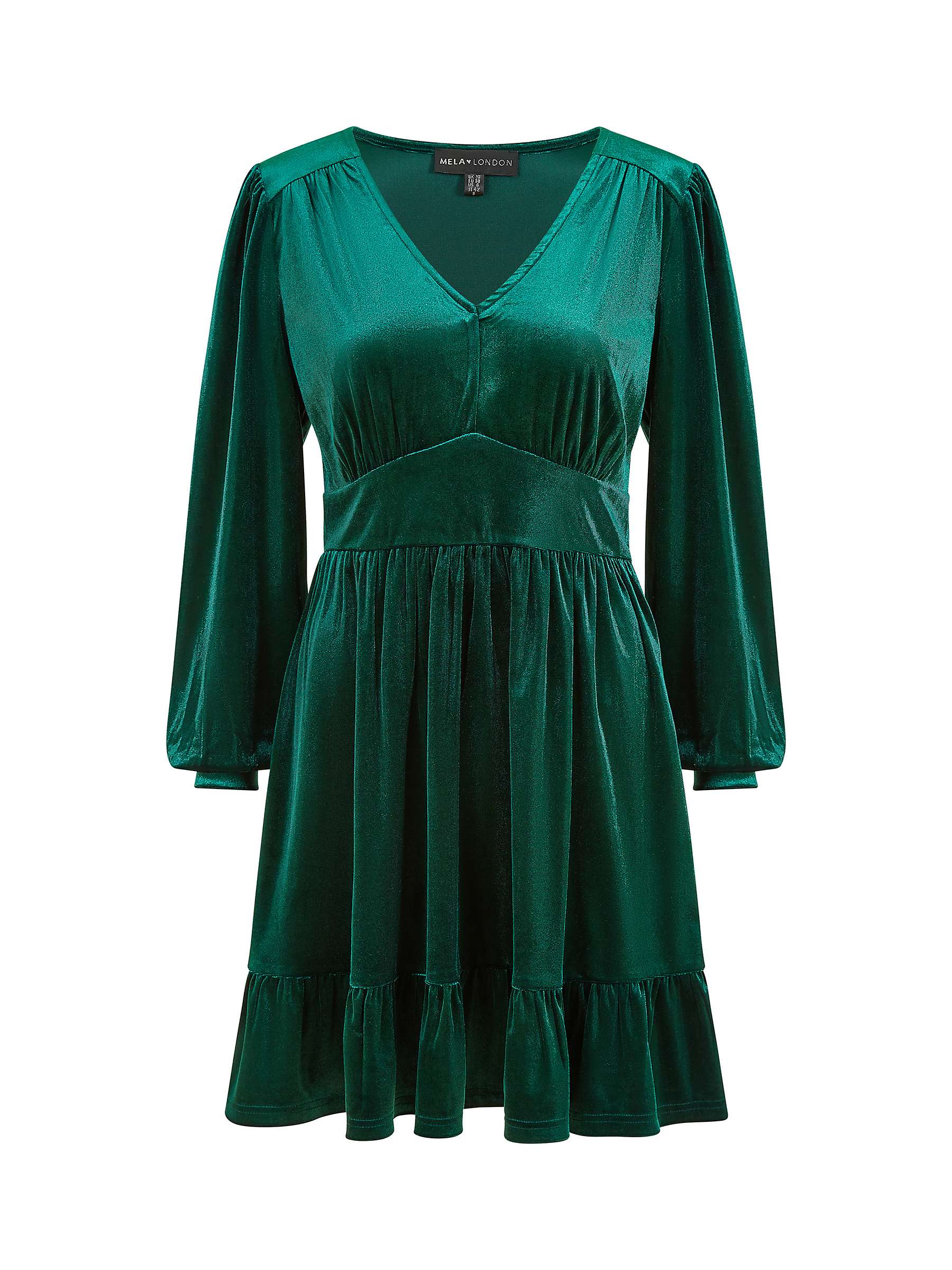 Buy Yumi Velvet Skater Dress, Green Online at johnlewis.com