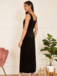 Yumi Velvet Fitted Midi Dress