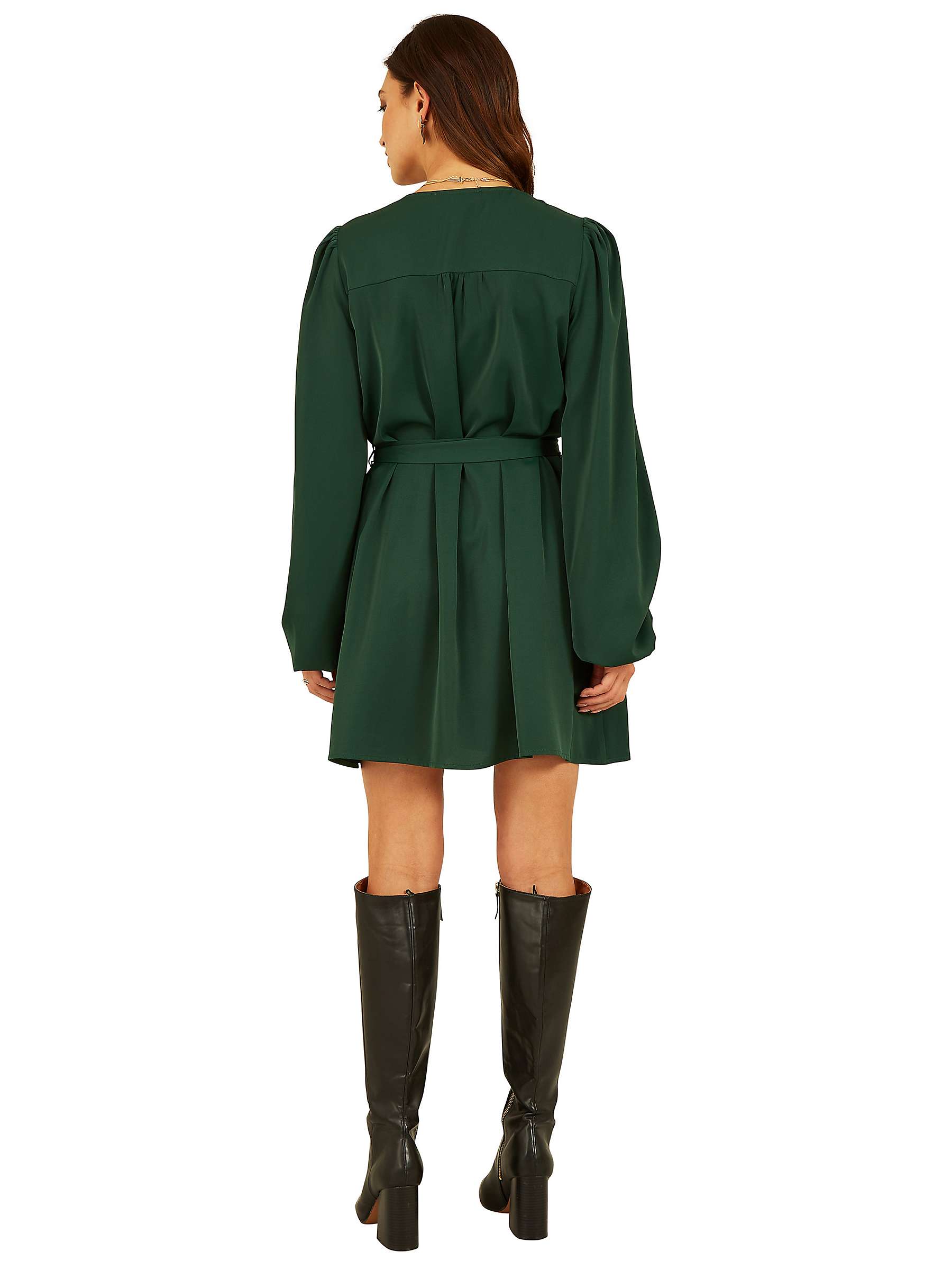 Buy Mela London Balloon Sleeve Shirt Dress, Green Online at johnlewis.com