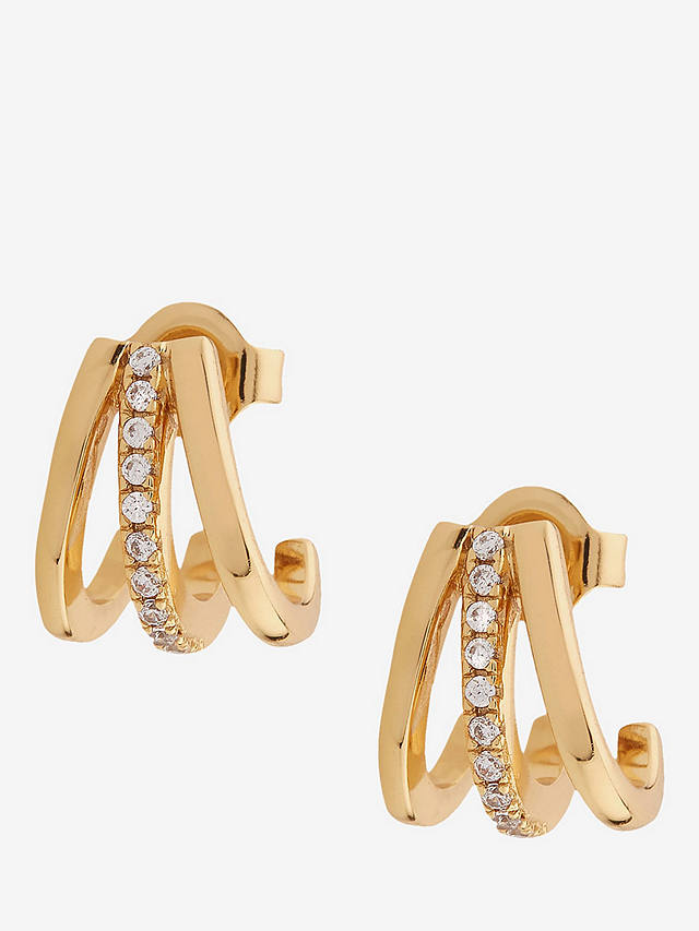 Mint Velvet Crystal Claw Earrings, Gold
