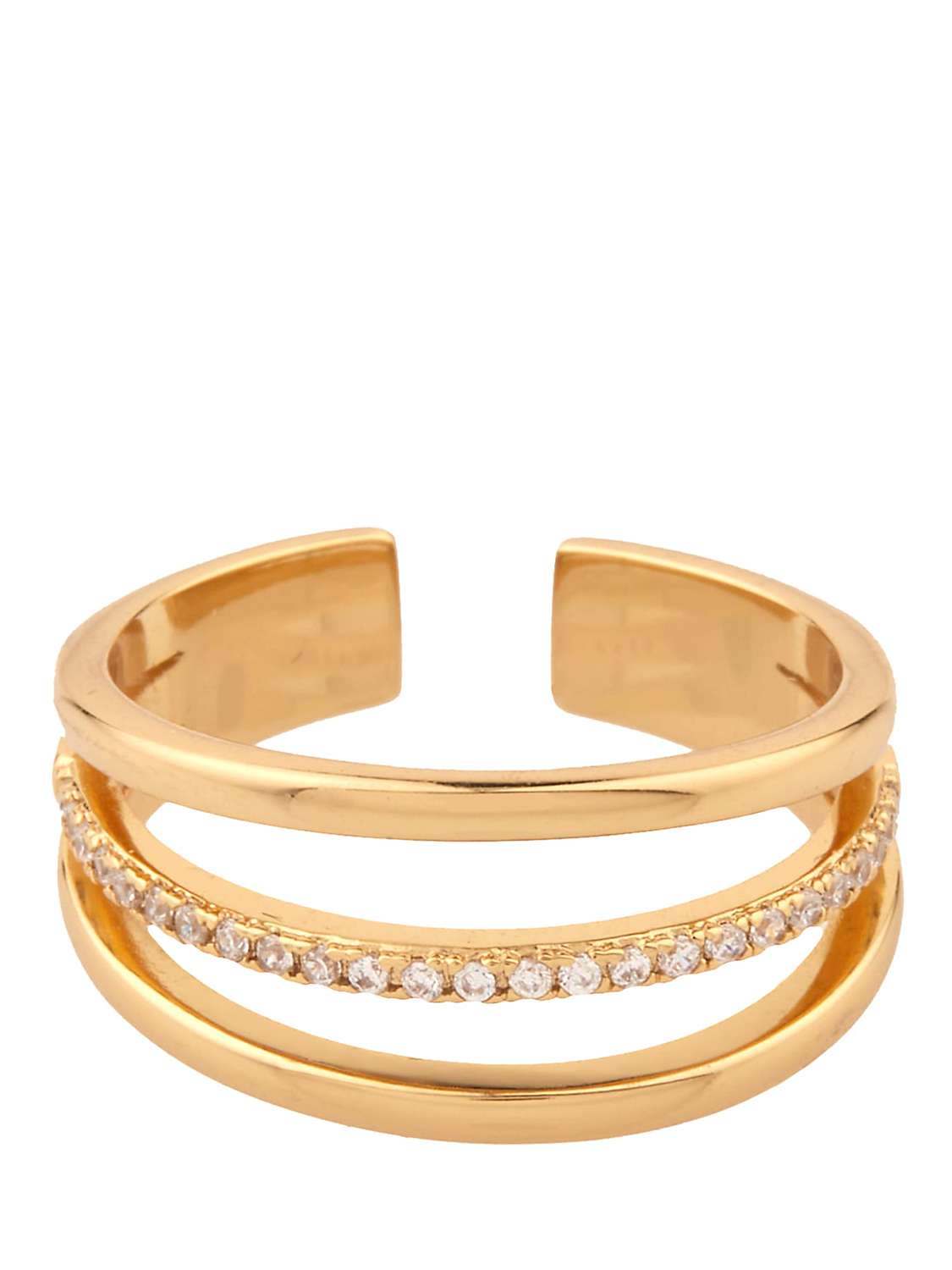 Buy Mint Velvet Plated Triple Claw Pave Ring Online at johnlewis.com