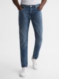 Reiss Athens Tapered Jeans, Mid Blue
