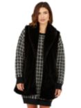 Yumi Faux Fur Long Gilet, Black