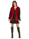 Yumi Faux Fur Gilet, Red