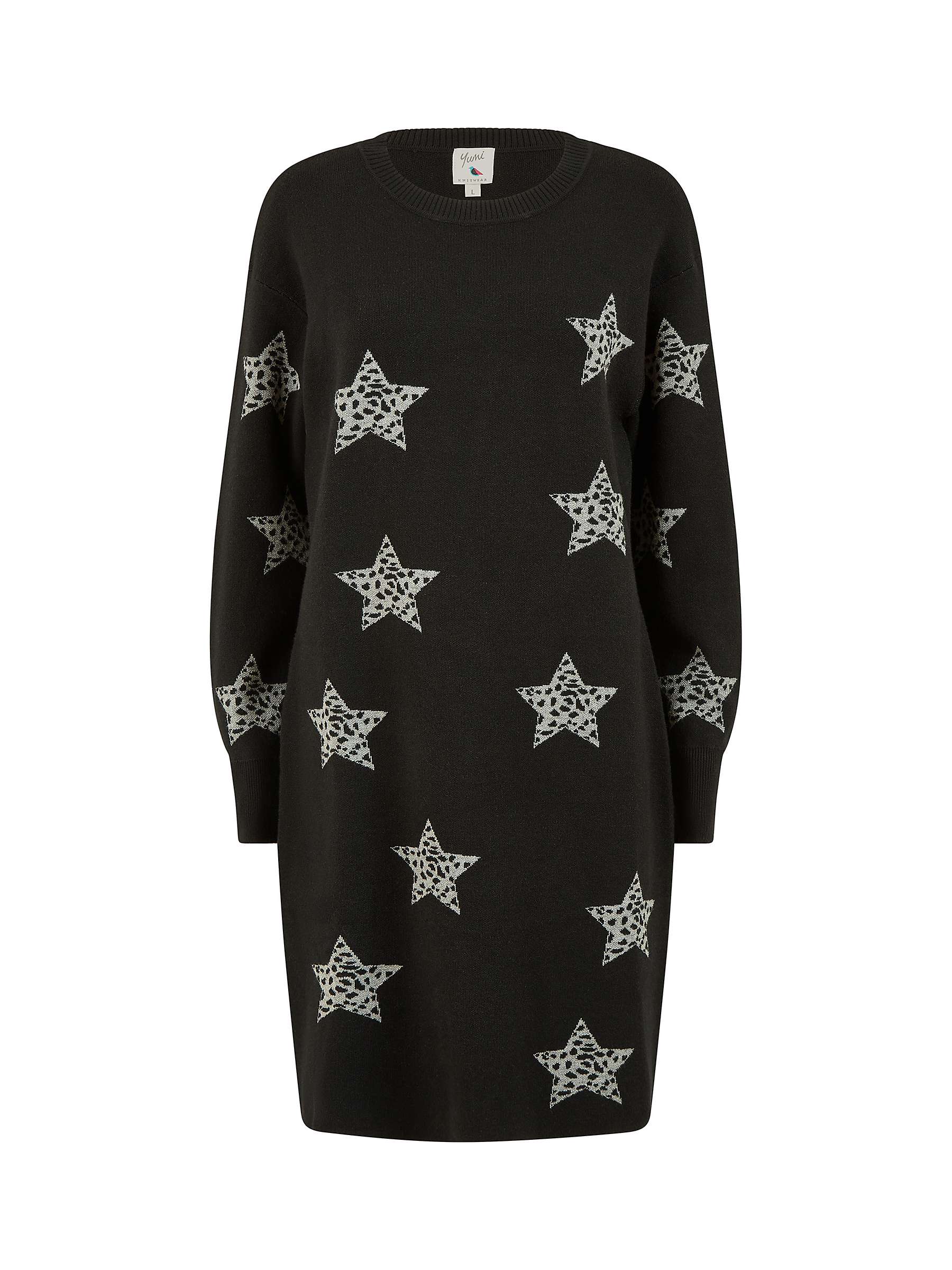Yumi Star Print Tunic Dress, Black at John Lewis & Partners