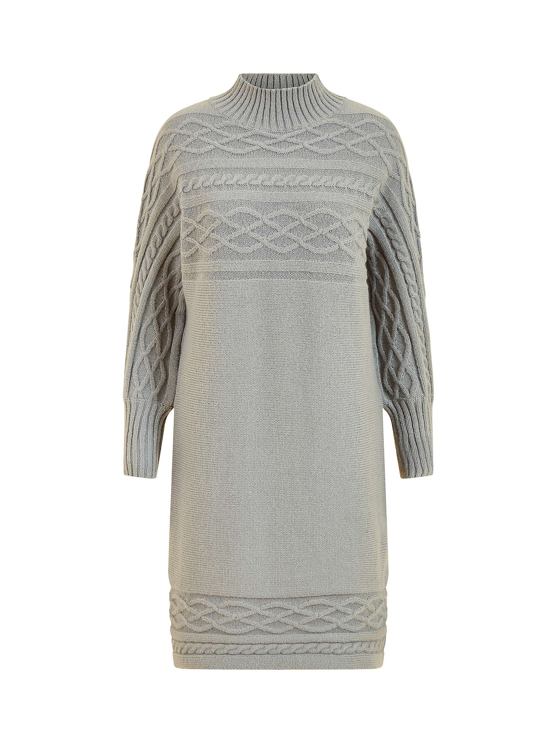 Yumi Cable Knit Tunic Dress, Grey at John Lewis & Partners