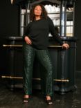 Live Unlimited Curve Sequin Trousers, Green, Green