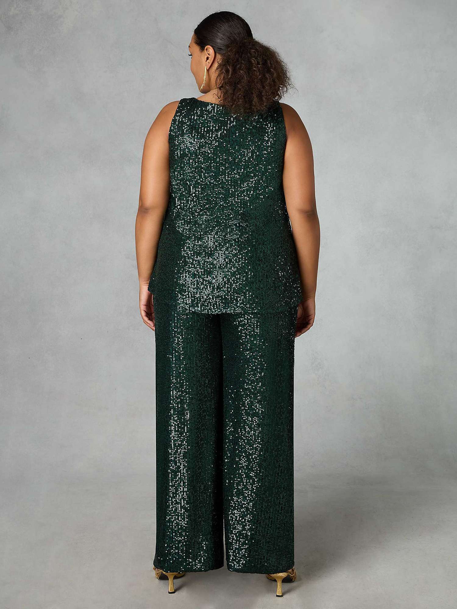 Buy Live Unlimited Curve Sequin Trousers, Green Online at johnlewis.com
