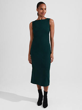 Hobbs Iliana Sleeveless Dress, Dark Green
