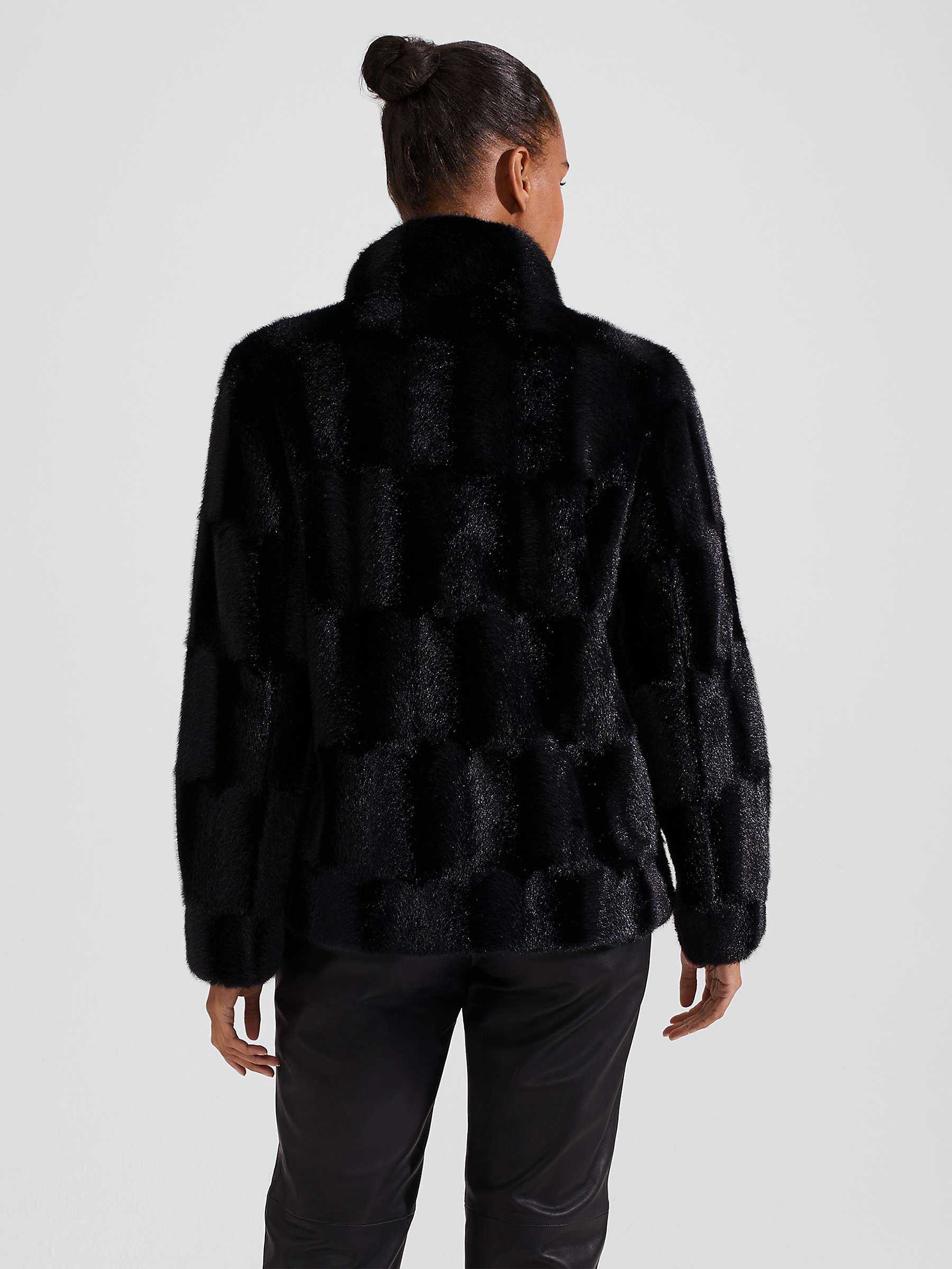 Buy Hobbs Faux Fur Andrea Coat, Black Online at johnlewis.com