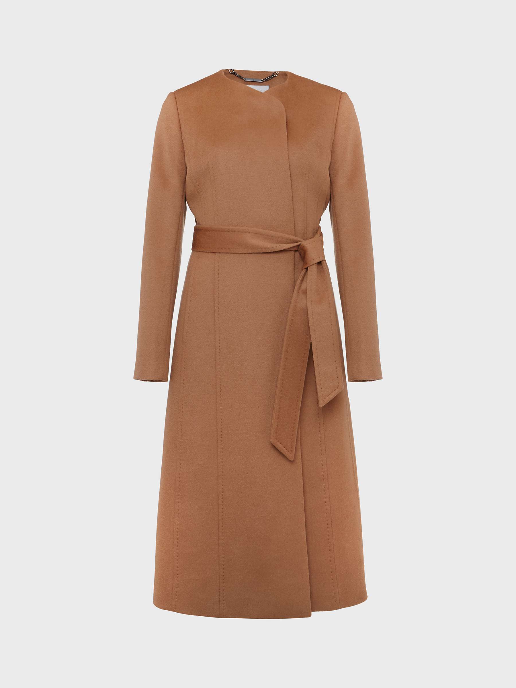 Buy Hobbs Davina Wool Fit & Flare Belted Coat, Camel Online at johnlewis.com