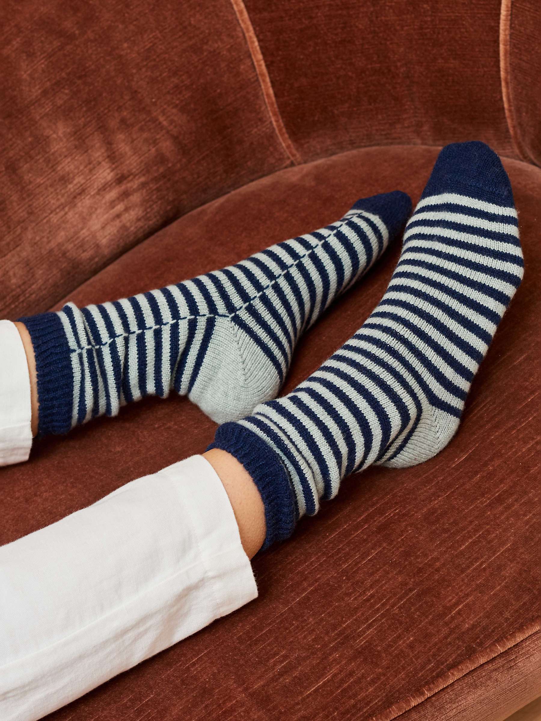 Buy Brora Cashmere Blend Stripe Socks Online at johnlewis.com