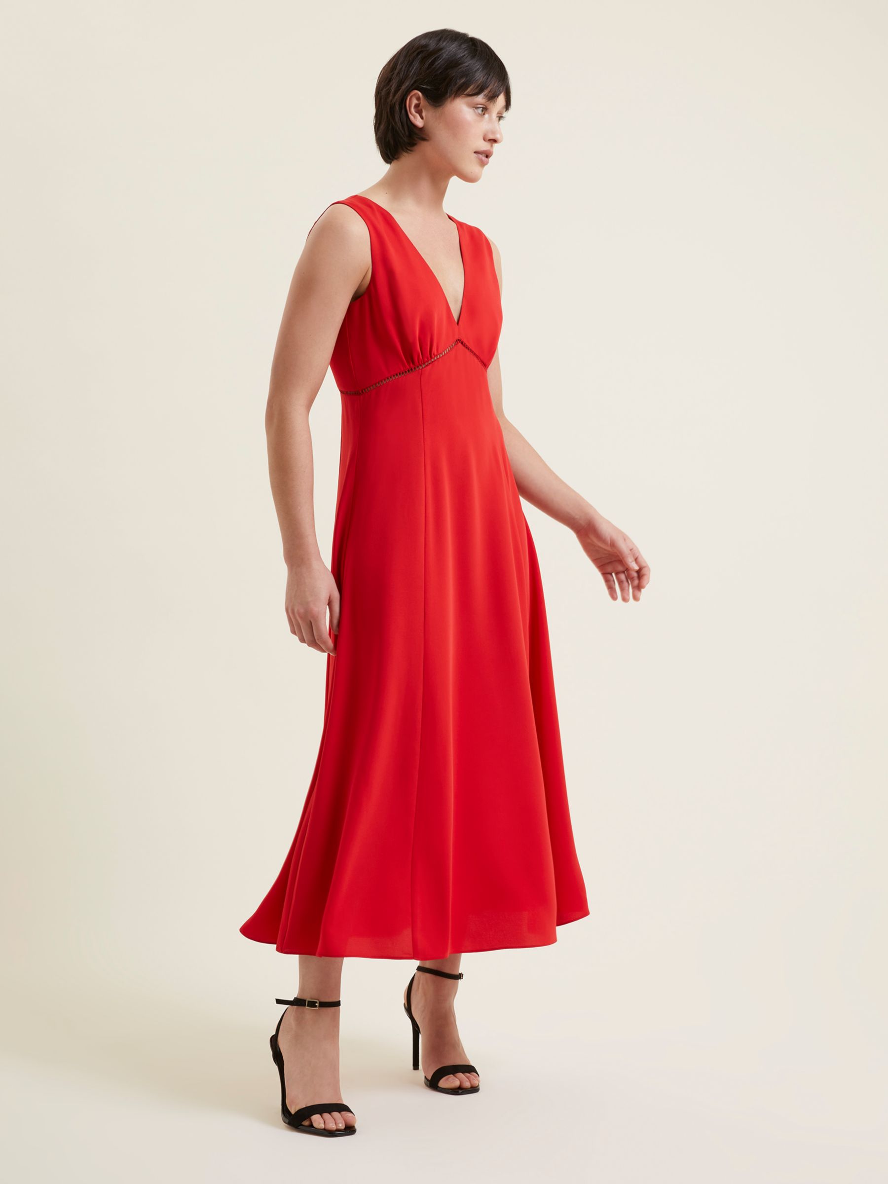 Great Plains Marylebone Midi Dress, Crimson, 8