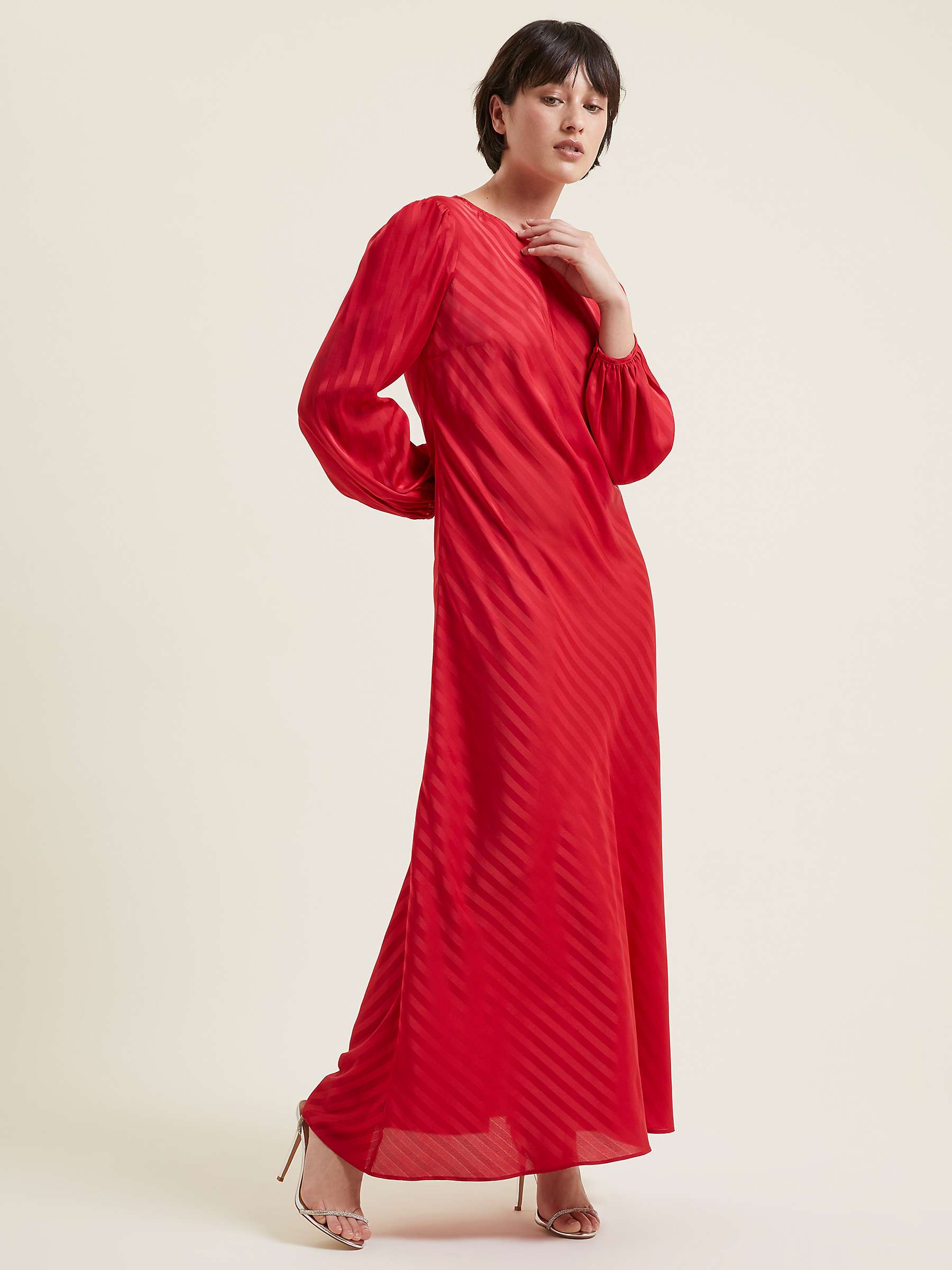 Buy Great Plains Candy Cane Striped Maxi Dress, Crimson Online at johnlewis.com