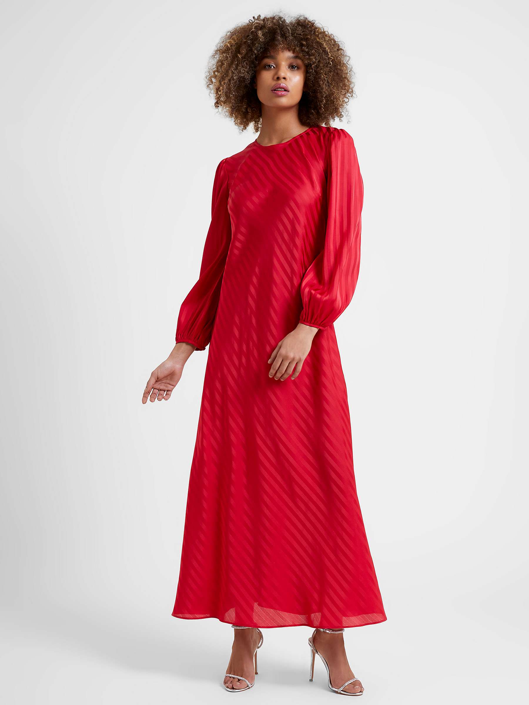 Buy Great Plains Candy Cane Striped Maxi Dress, Crimson Online at johnlewis.com