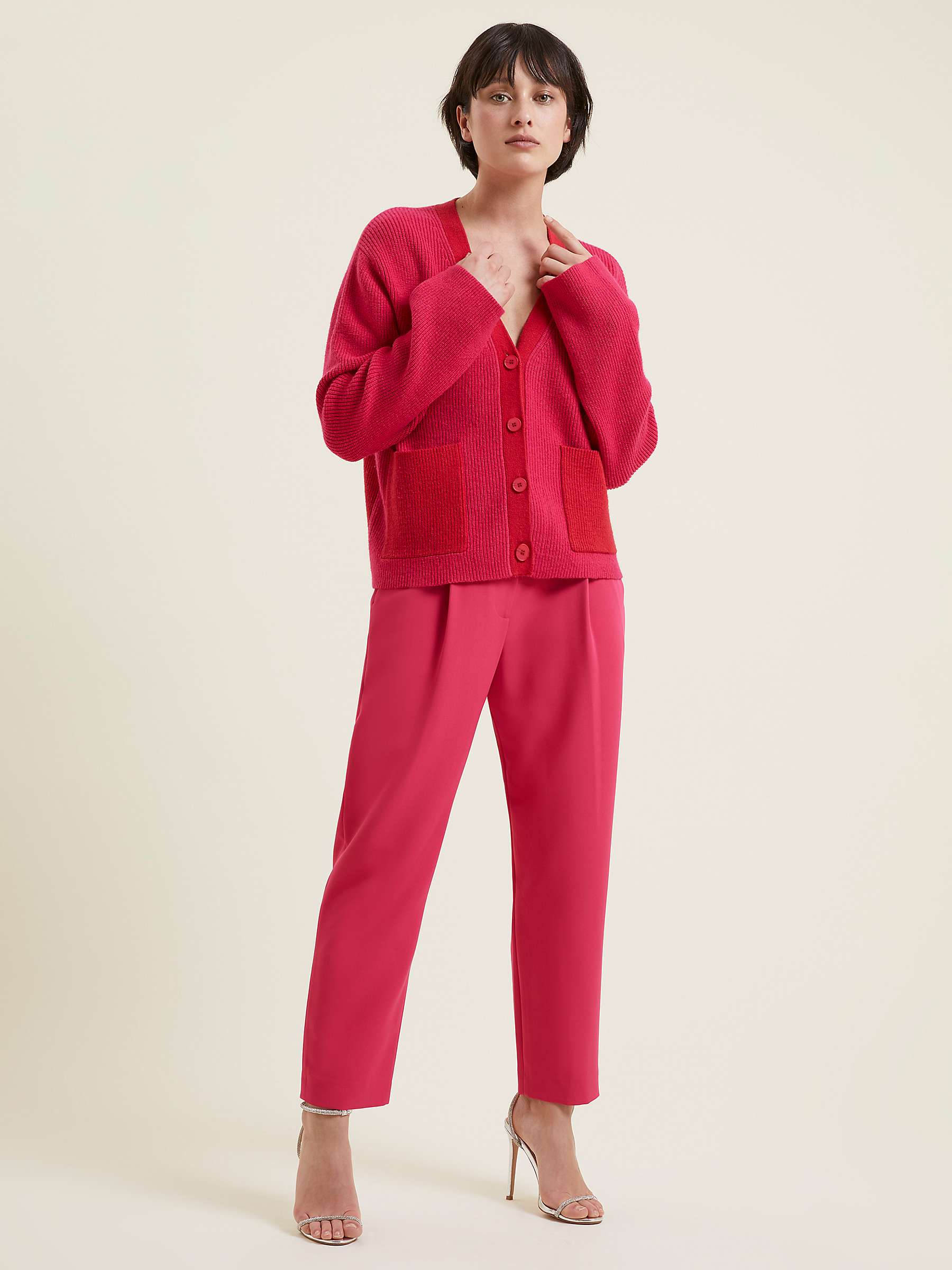 Buy Great Plains Evening Crepe Tailored Trousers, Christmas Rose Online at johnlewis.com
