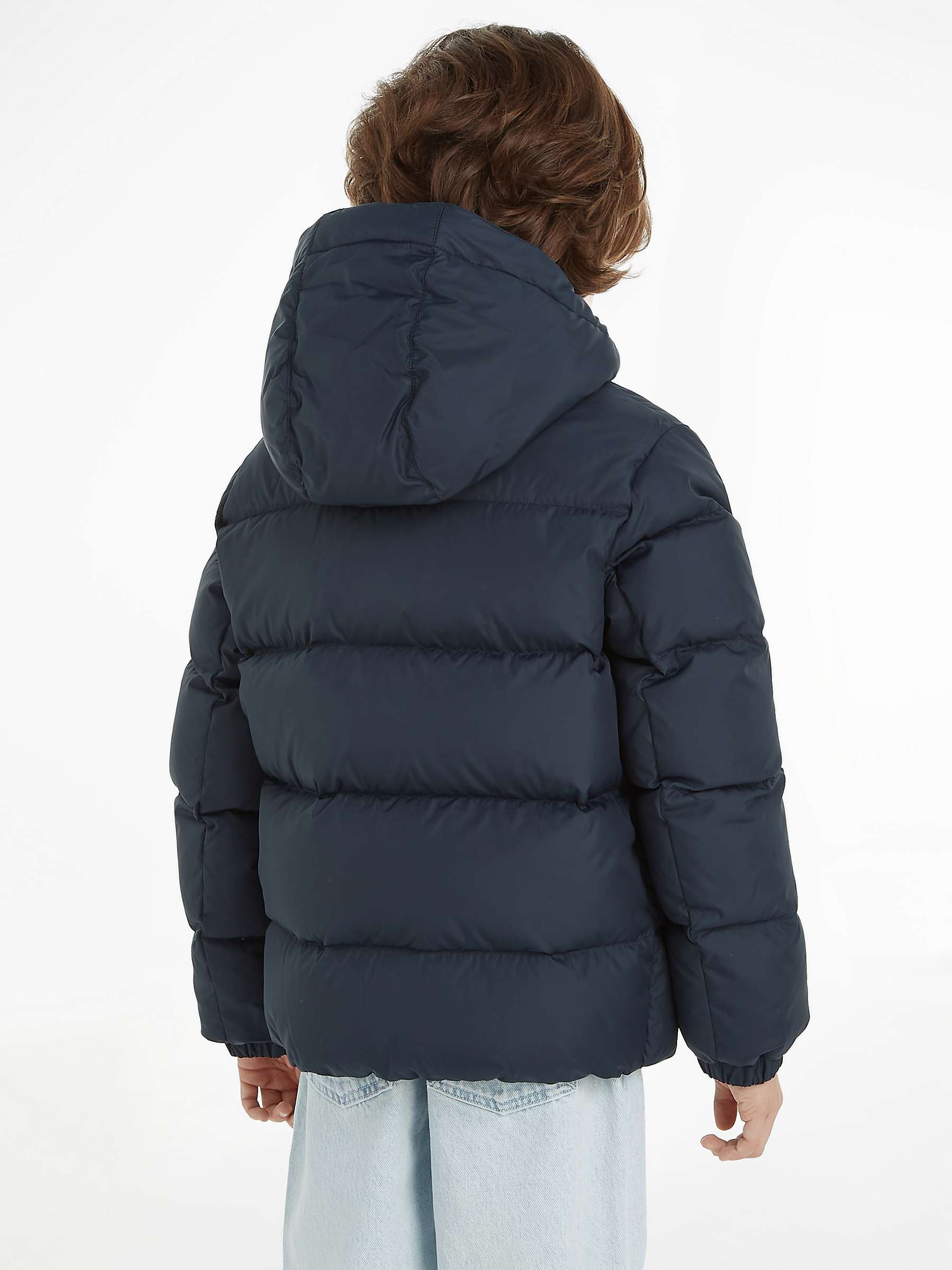 Buy Tommy Hilfiger Kids' Essential Padded Down Logo Hooded Jacket Online at johnlewis.com