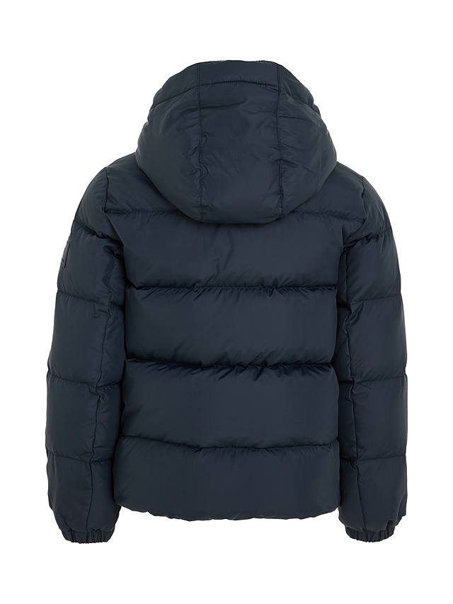 Tommy Hilfiger Kids' Essential Padded Down Logo Hooded Jacket, Desert Sky