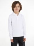 Tommy Hilfiger Kids' Essential Logo Long Sleeve Polo Shirt, White