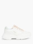 Calvin Klein Kids' CKJ Low Lace-Up Trainers, Off White/Green, Off White/Green