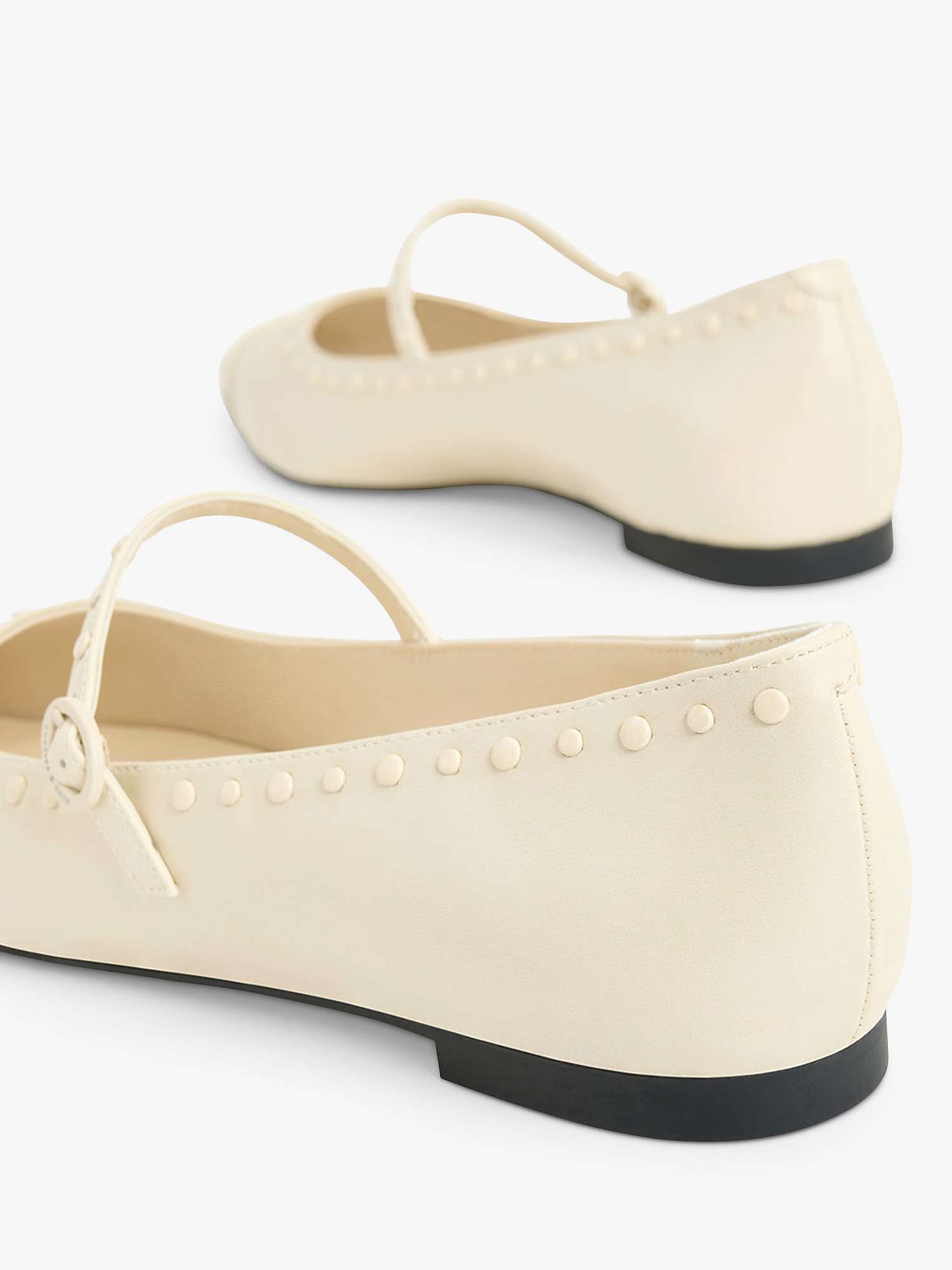 Buy CHARLES & KEITH Studded Pointed Mary Janes, Chalk Online at johnlewis.com