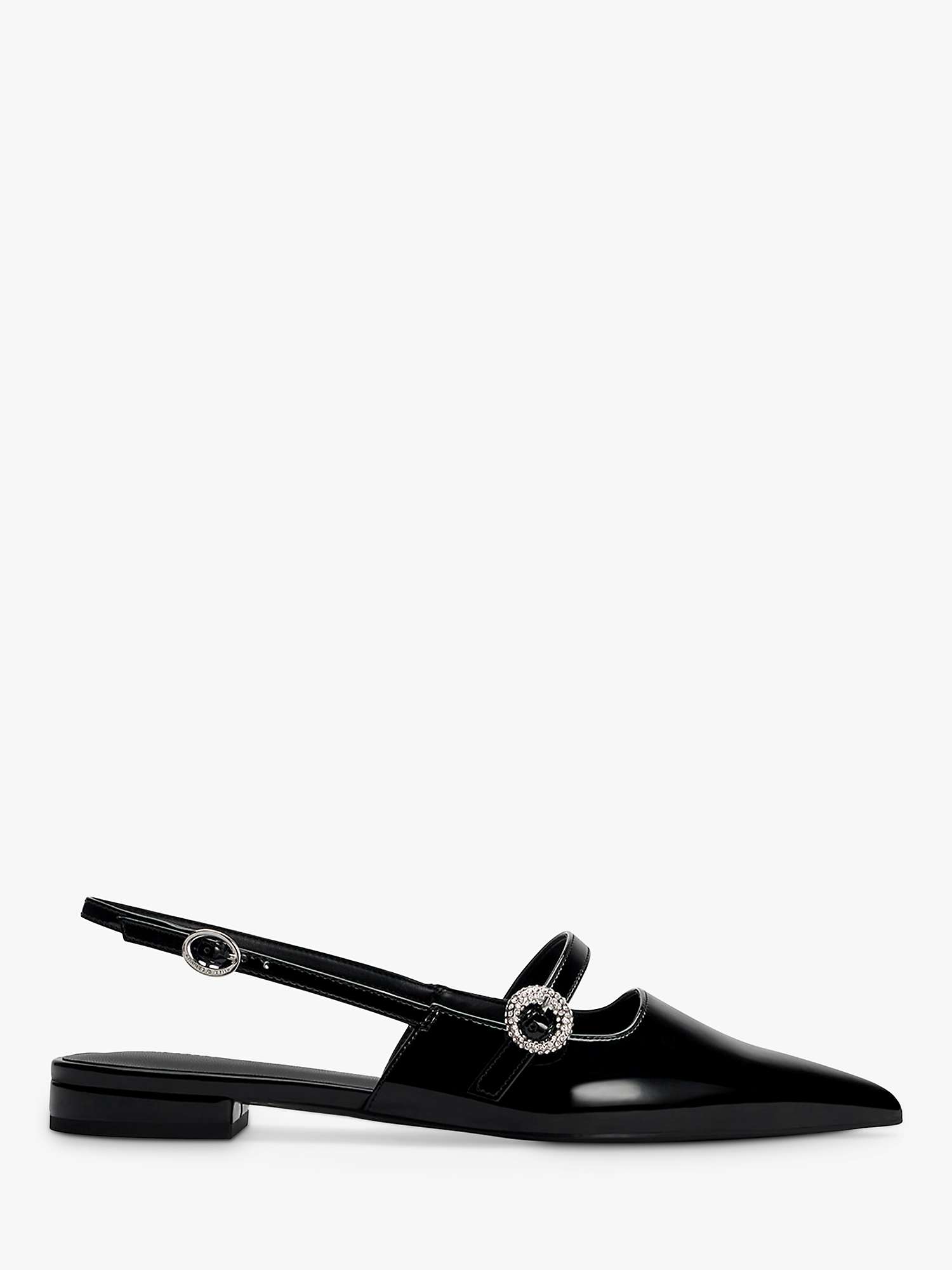 Buy CHARLES & KEITH Open Back Pointed Court Shoes, Black Patent Online at johnlewis.com