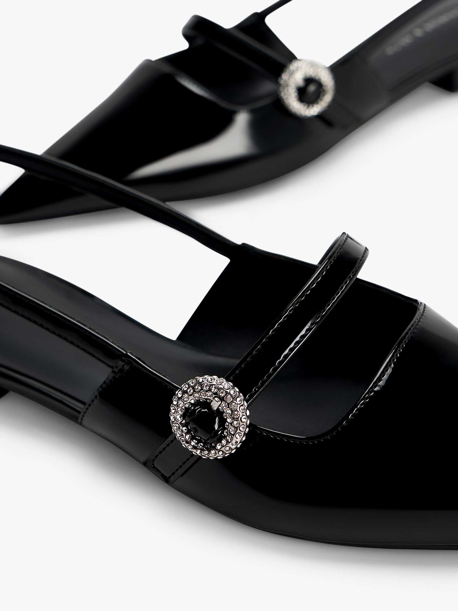 Buy CHARLES & KEITH Open Back Pointed Court Shoes, Black Patent Online at johnlewis.com