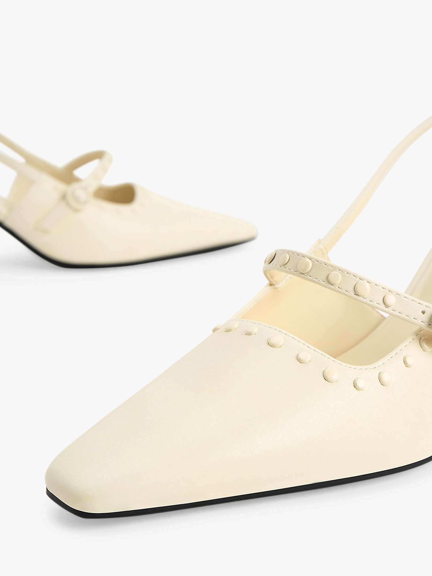 Buy CHARLES & KEITH Studded Slingback Court Shoes, Chalk Online at johnlewis.com