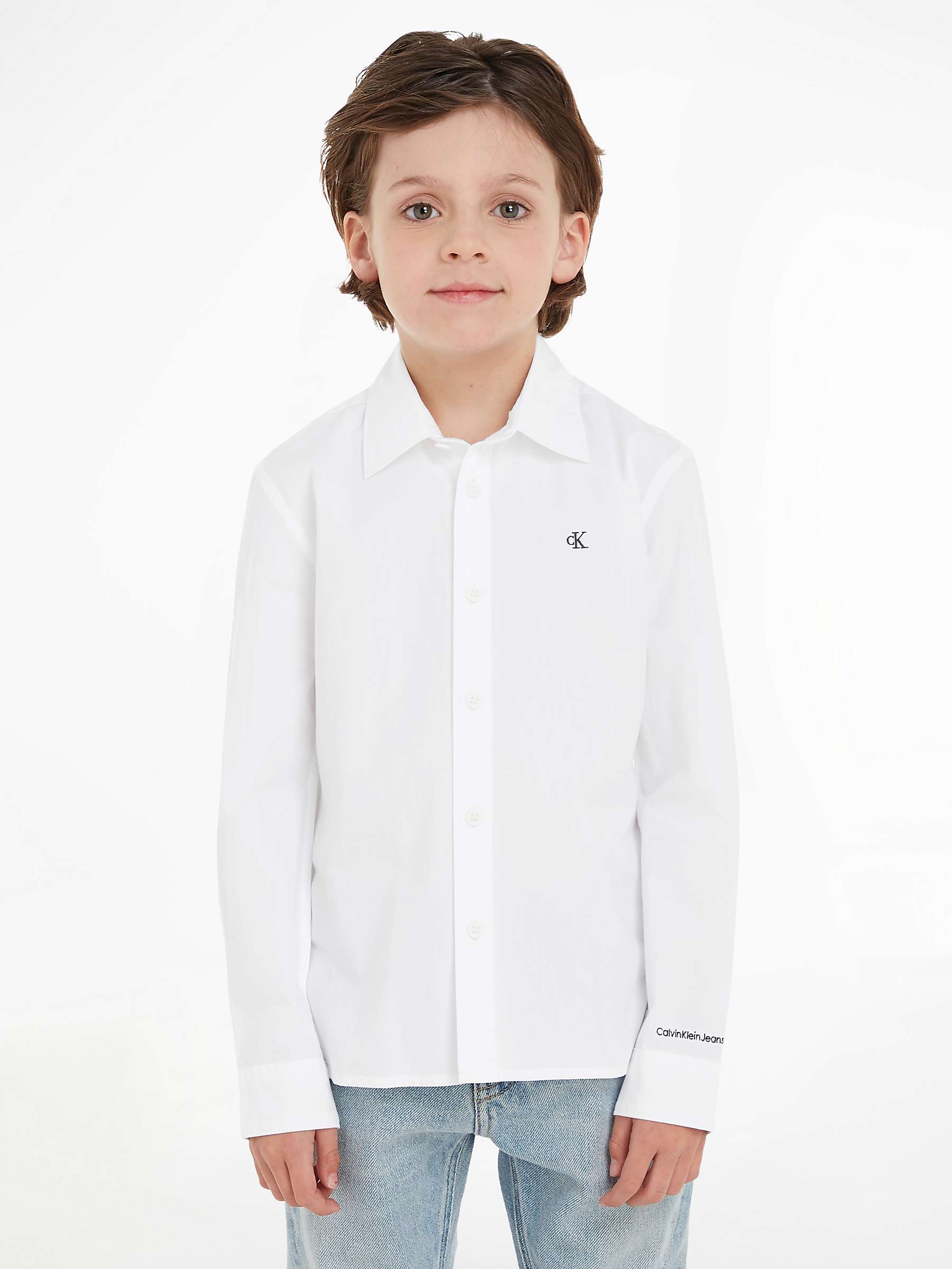 Calvin Klein Kids' Ceremony Shirt, Bright White at John Lewis & Partners