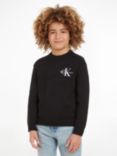 Calvin Klein Kids' Monogram Cotton Blend Sweatshirt, CK Black