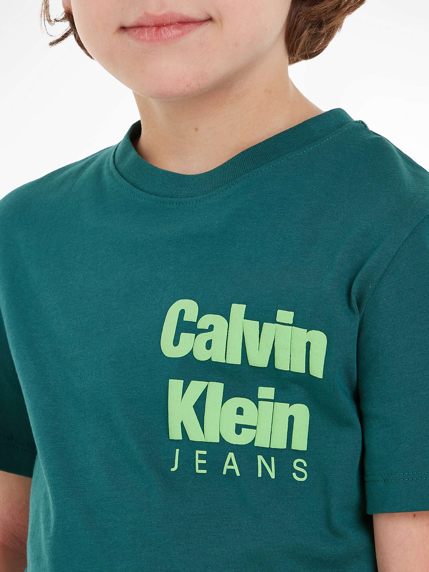 Calvin Klein Kids' CKJ Enlarged Logo T-Shirt, Atlantic Deep at John ...