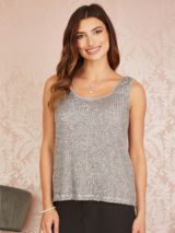 Phase Eight Zaylee Sequin Top, Silver at John Lewis & Partners