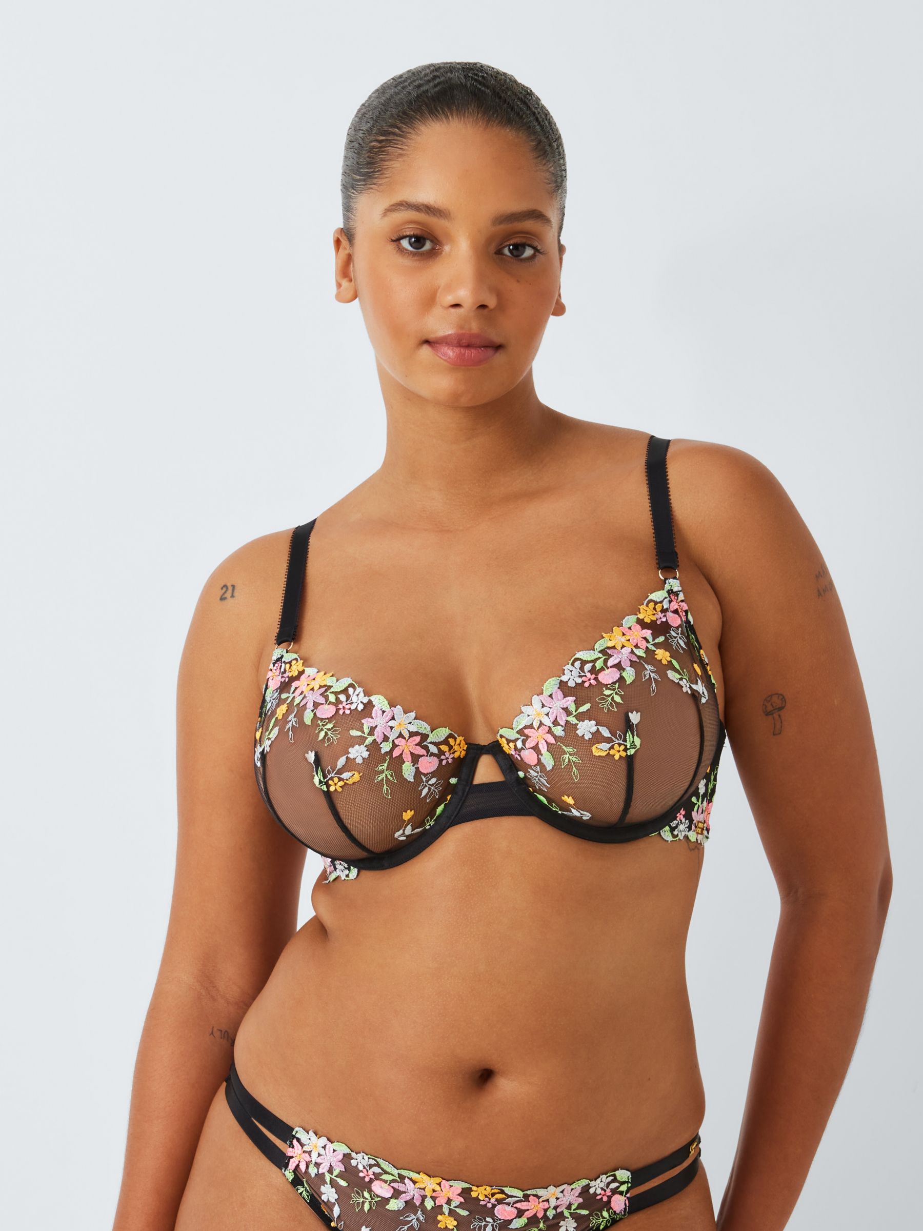 AND/OR Wren Non Padded Balcony Bra, B-DD Cup Sizes, Almond at John