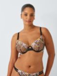 AND/OR Alexis Floral Embroidered Balcony Bra, Black/Multi