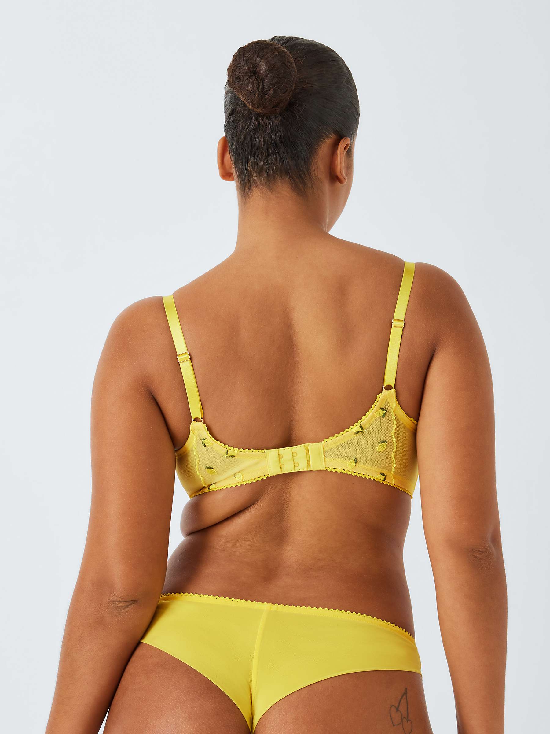 Buy AND/OR Luna Lemon Embroidery Balcony Bra, Yellow Online at johnlewis.com