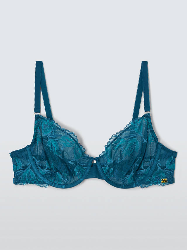 AND/OR Alexis Soft Bloom Lace Bra, Teal Blue