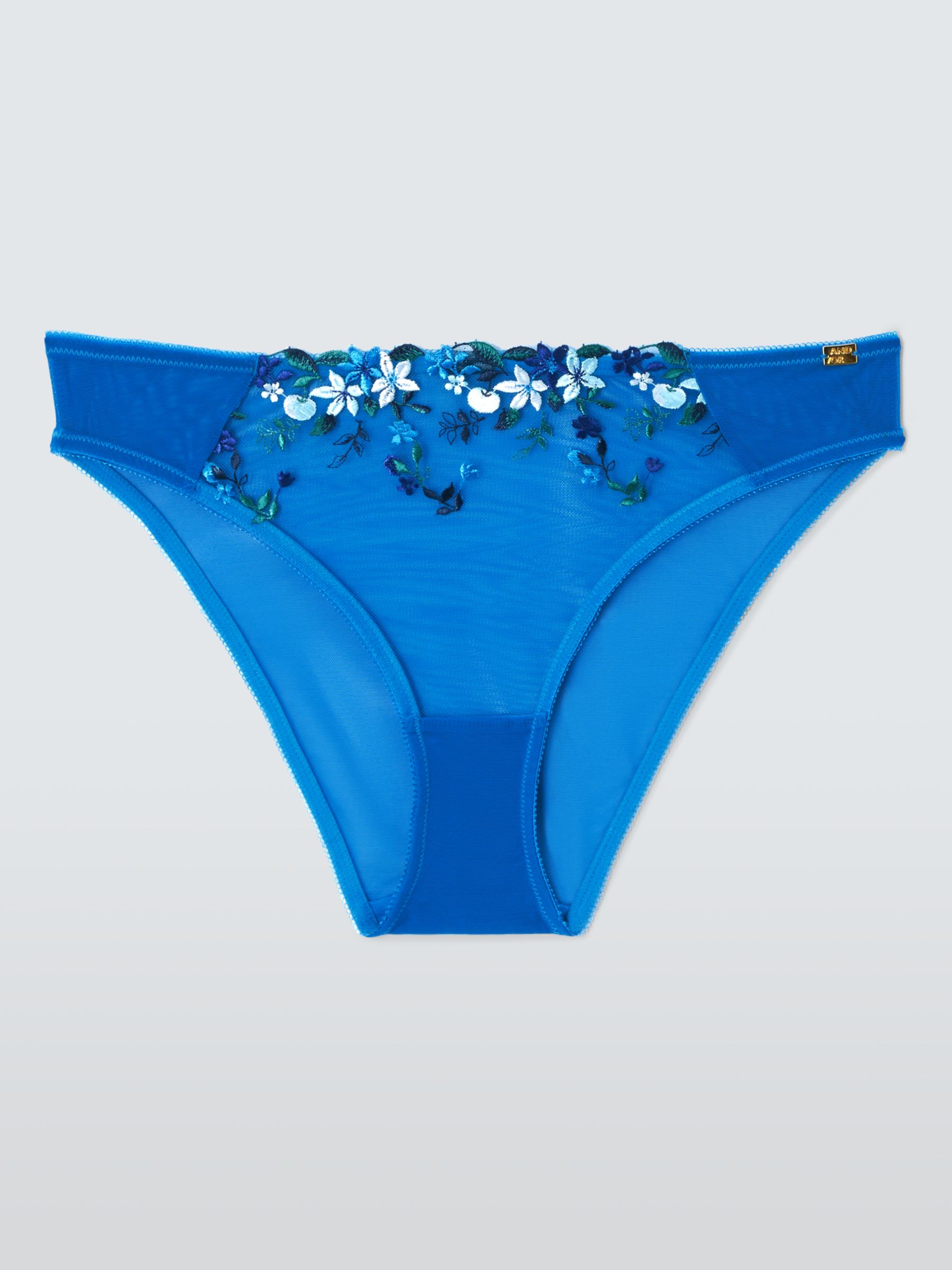 AND/OR Kiki Floral Embroidery Knickers, Light Blue, 16