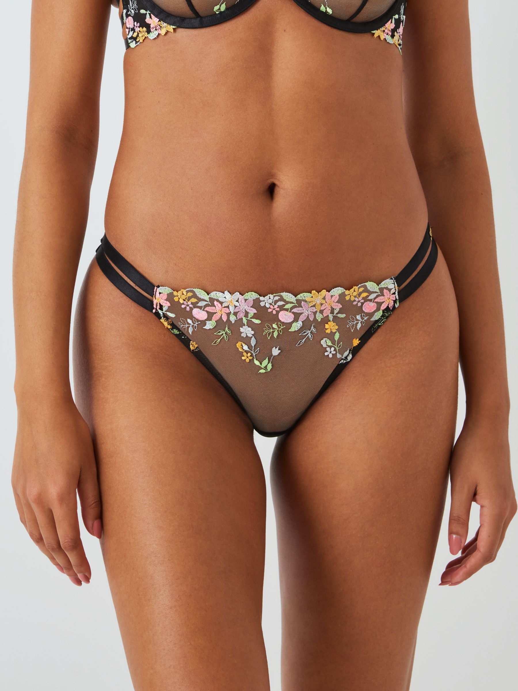 AND/OR Alexis Floral Thong, Black/Multi, 10