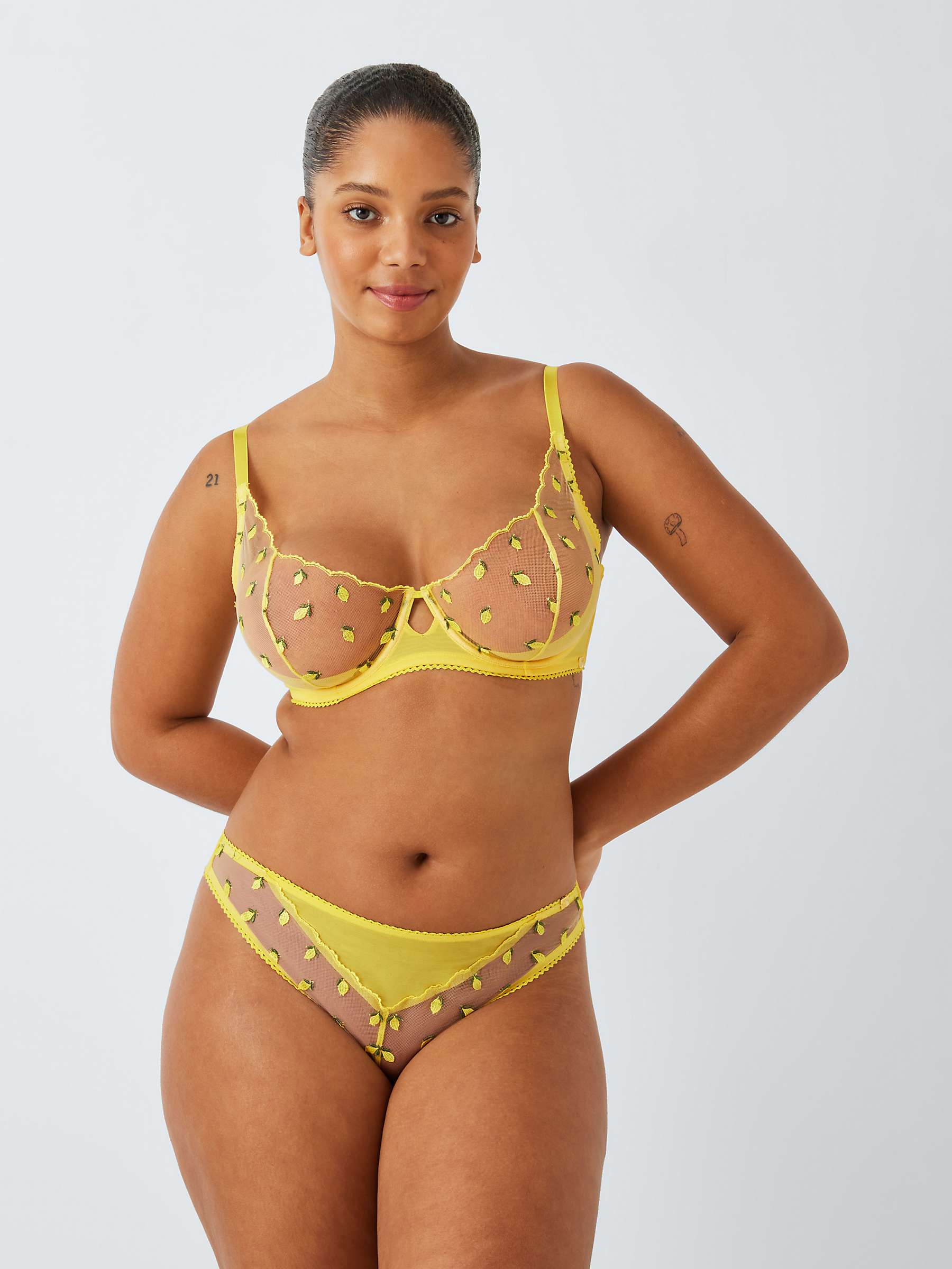 Buy AND/OR Luna Lemon Detail Briefs, Yellow Online at johnlewis.com